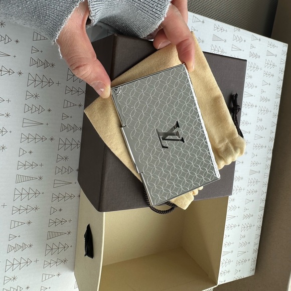 LOUIS VUITTON M65227 Porte Cult Card Case Metal Silver USED - Picture 3 of 10